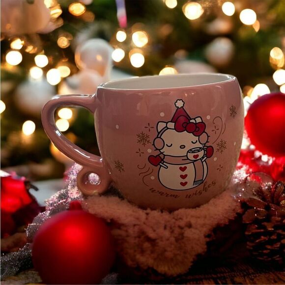Sanrio Hello Kitty Christmas 2023 Winter Warm Wishes Pink Mug - Picture 3 of 5